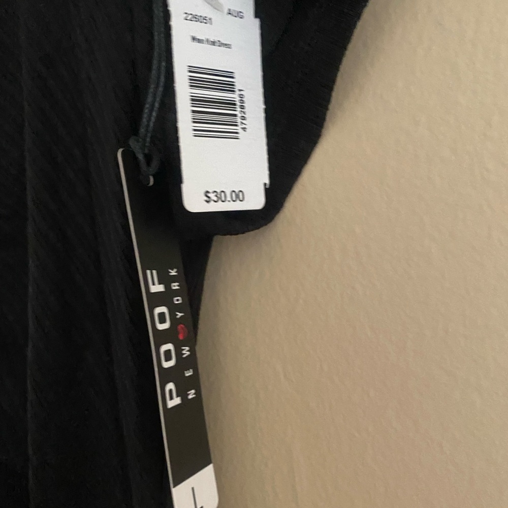NEW Poof New York black collared ribbed dress - Picture 6 of 6